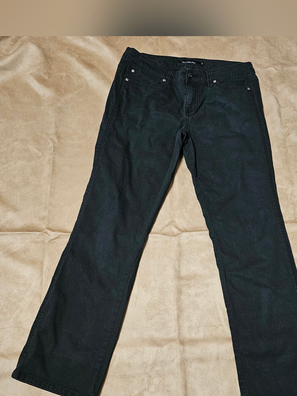 Calvin Klein Jeans Black Cotton Blend Waistband Jeans